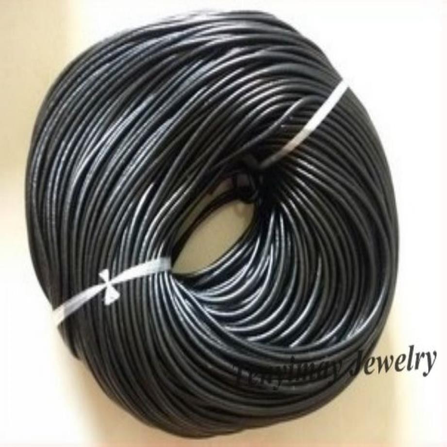 Cordons en cuir noir 3mm, corde en cuir véritable pour bricolage entier 50m Lot255g