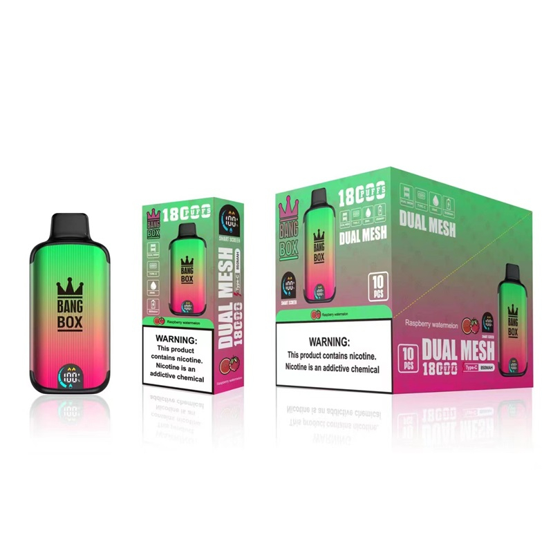 Authentique Bangbox 18000 Puffs Vape jetable numérique 18K Bobine à double maille 26 ml Cigarettes électroniques jetables préremplies avec écran LCD Système Bang Box