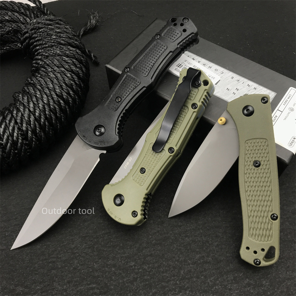 BM 535 Bugout/BM 9070 Claymore Automatic Folder Tactical Gray Coated Drop Point Blade Outdoor Pocket Hunting Survival Gear EDC 533 3300 9400