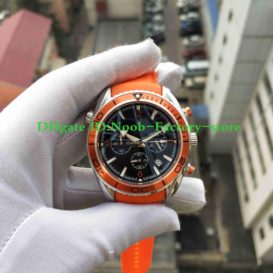 Usine vente montres Pographs bonne qualité Quartz chronographe travail Orange bracelet en caoutchouc calendrier montre hommes Watches293z