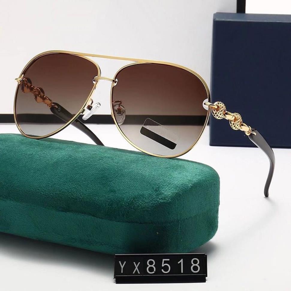 2022 Новые брендовые дизайнерские солнцезащитные очки женские мужские дизайнерские премиум-модные металлические солнцезащитные очки большого размера в стиле ретро для женщин и мужчин UV400247P