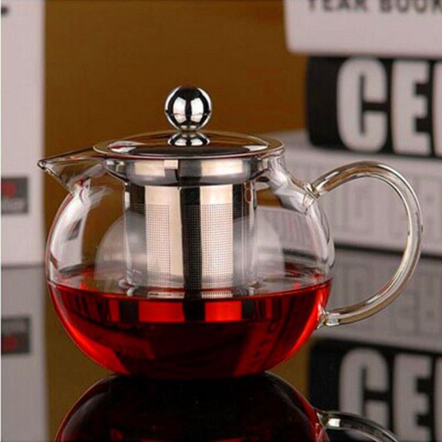 Odporny na ciepło szklany garnek do herbaty Zestaw Kwiat Puer Kawa Teapot Wygodny z Infuser Office Home Teacup212e