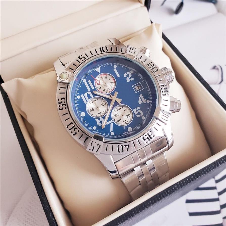 Luxo Mens Relógios Série Challenger Banda de Aço Inoxidável 48mm Caso Sub Dial Funciona Cronógrafo Quarzt Relógios de Alta Qualidade Wristw209q