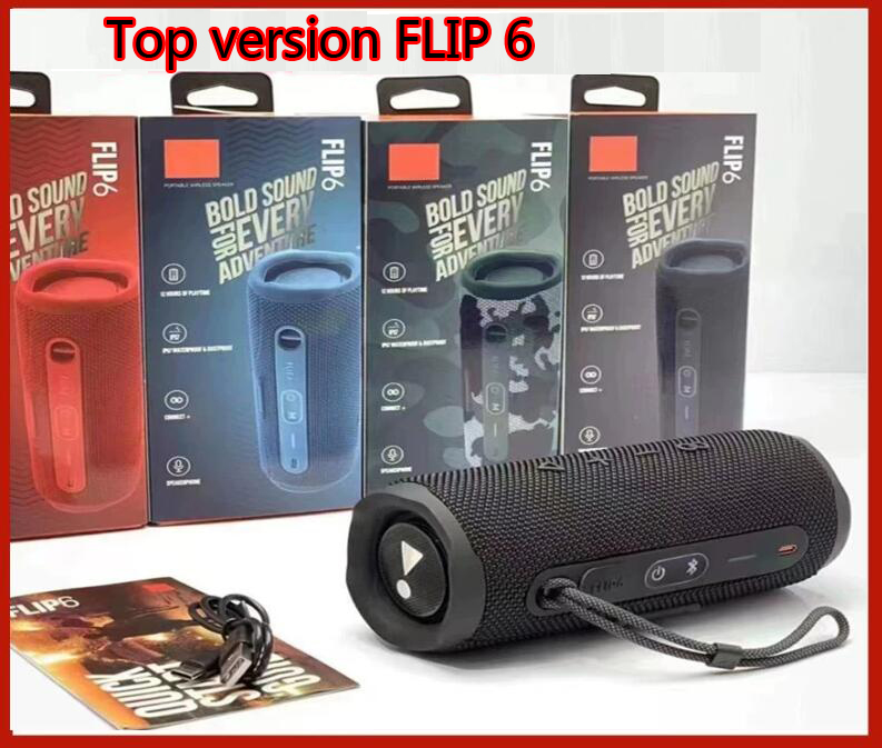 상단에는 Flip6 휴대용 블루투스 스피커 사운드가 장착되어 있으며 Flip6 Sound 강력한 강력한베이스 IPX6 방수 및 방진 스피커