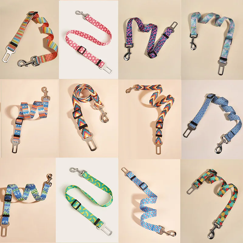 Leashes Pet Products Car Seat Belt for Dog Safety Belt Adjustable Dog Leash Belt Harness Leash Puppy Seatbelt Travel Clip Strap Leads