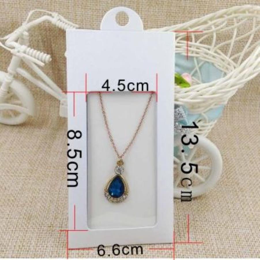 30st Multi Color Cardboard Jewelry Package Display Window Hanger Box Present Box Halsband örhänge smycken Packing Hanger239s