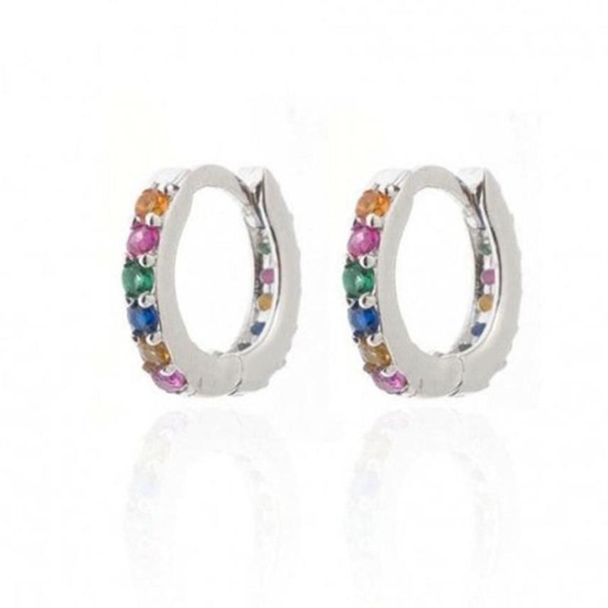 Stud Earrings Rainbow Little Huggies Hoop For Women Hypoallergenic Ear Piercing Tragus Circle Men HoopsStud261D