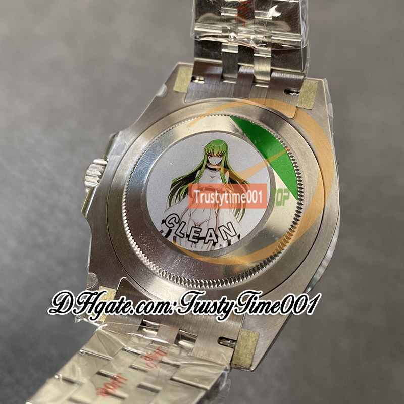 Clean V2 GMT II 126720 DD3285 Automatyczna męska zegarek CF Sprite Black Green Bezel Black Dial 904L SS Jubileesteel Bransoletka Super Edition Trustime001 zegarki