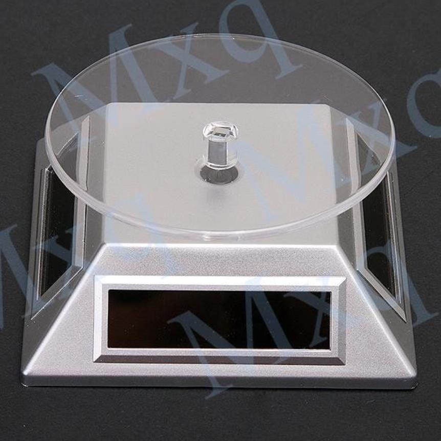 Jewelry Dispaly platform Exhibition Stand Solar Auto Rotating Display Stand Rotary Turn Table Plate For mobile MP4 Watch jewelry V3053