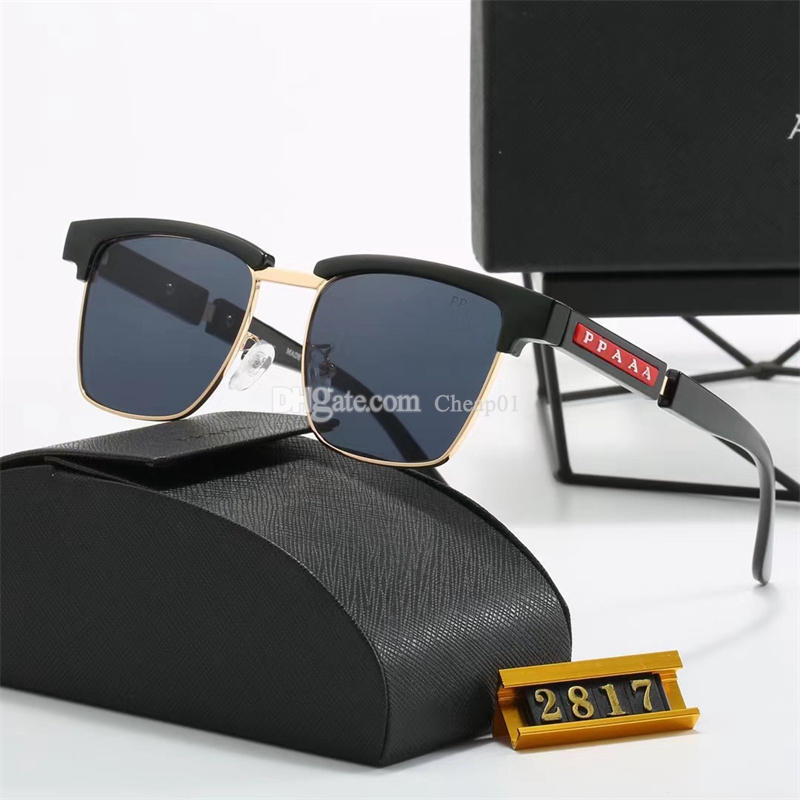 Gafas de sol de diseñador para hombres y mujeres, gafas de sol con letras de lujo para mujeres, gafas para hombres, anteojos UV clásicos, gafas de sol de moda adecuadas para exteriores, playa con caja bonita