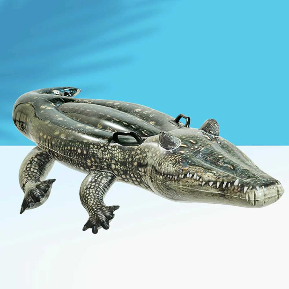 Autres piscines SpasHG 170cm Adultes Kid Water Party Jouets Gonflable Alligator Seat Ride Natation Anneau Crocodile Float Piscine Beach Party Fournitures d'eau YQ240129