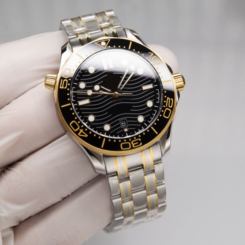 2024 Trend Aanbevolen mechanisch herenhorloge van hoge kwaliteit met herenhorloge met een diameter van 42 mm, lichte afwerking stalen band HD-glas