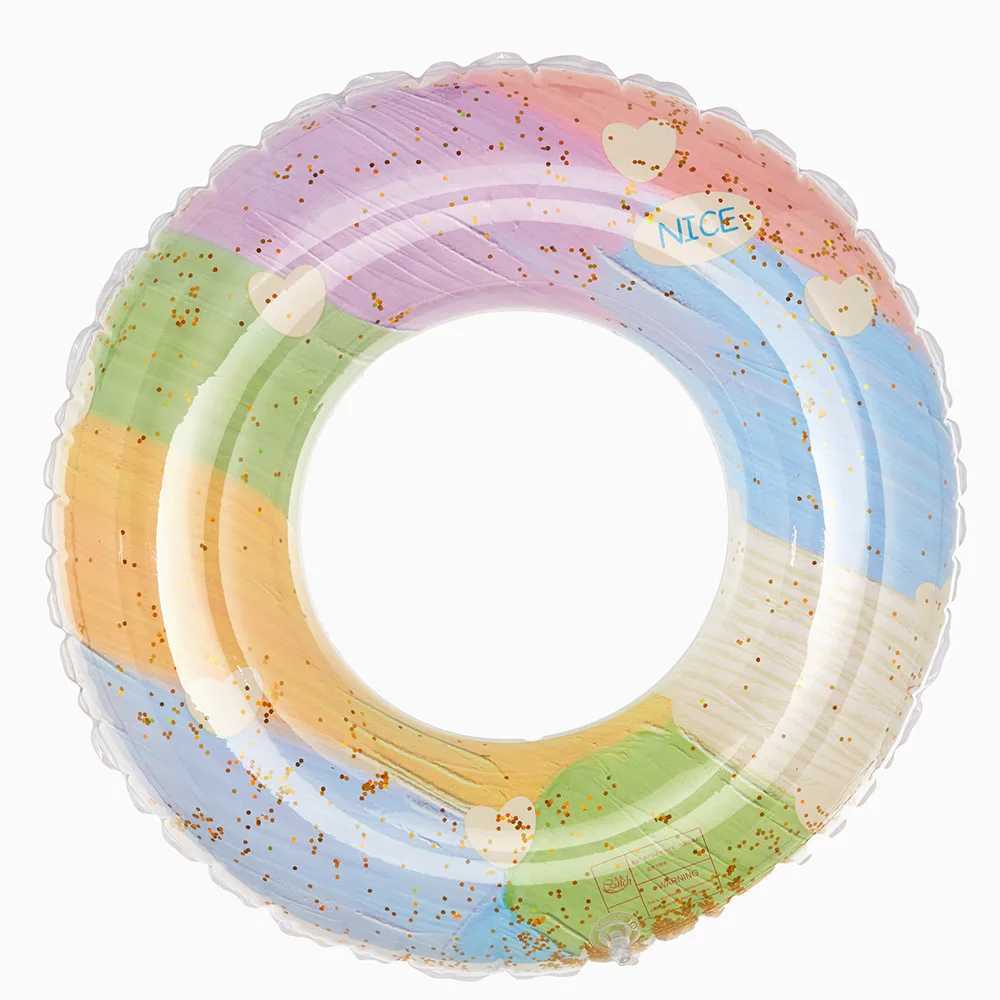 Andra pooler Spashg Swimming Ring For Kids Adult Återanvändbart Baby Swim Ring Tube Uppblåsbar Toy Swimming Circle Float Pool Beach Water Play Equipment YQ240129