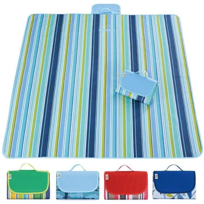 24 Ontwerpen opvouwbare picknickdeken 145-200 cm vochtdichte picknickmat draagbare junket tapijt tapijten tent mat camping diner doek bea227Y