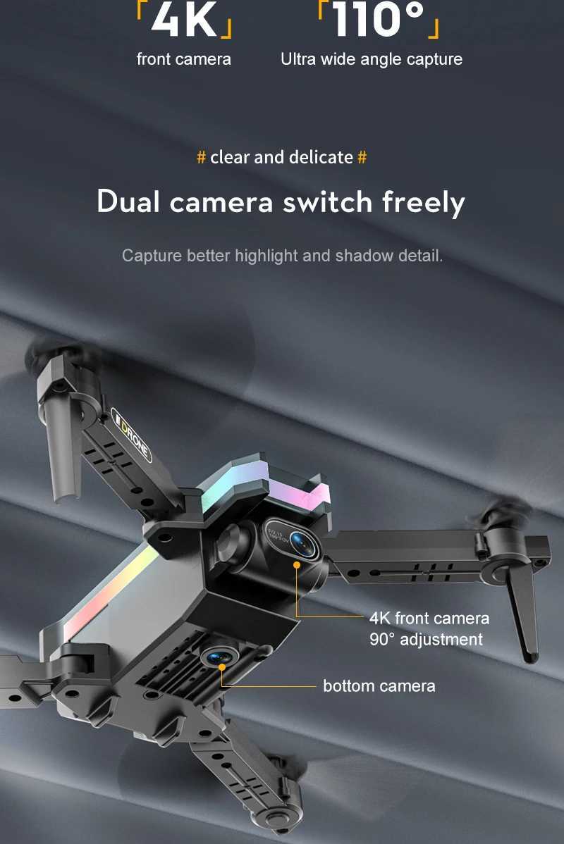 드론 2022 새로운 XT8 미니 드론 4K 전문 HD 카메라 WiFi FPV 공기 압력 고정 고도 접이식 쿼드 콥터 RC 헬리콥터 장난감 YQ240129