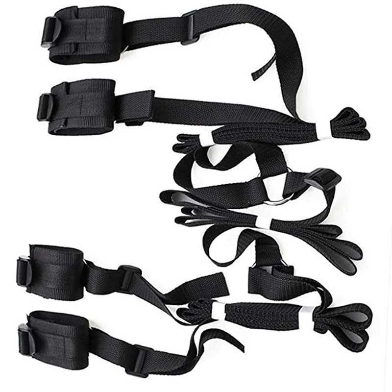 Bondage BDSM Bed Restraints Kit Wrist Leg Restraint SystemHand Ankle Cuff Bed Restraints Sex Bondage Position SupportSling Sex Play