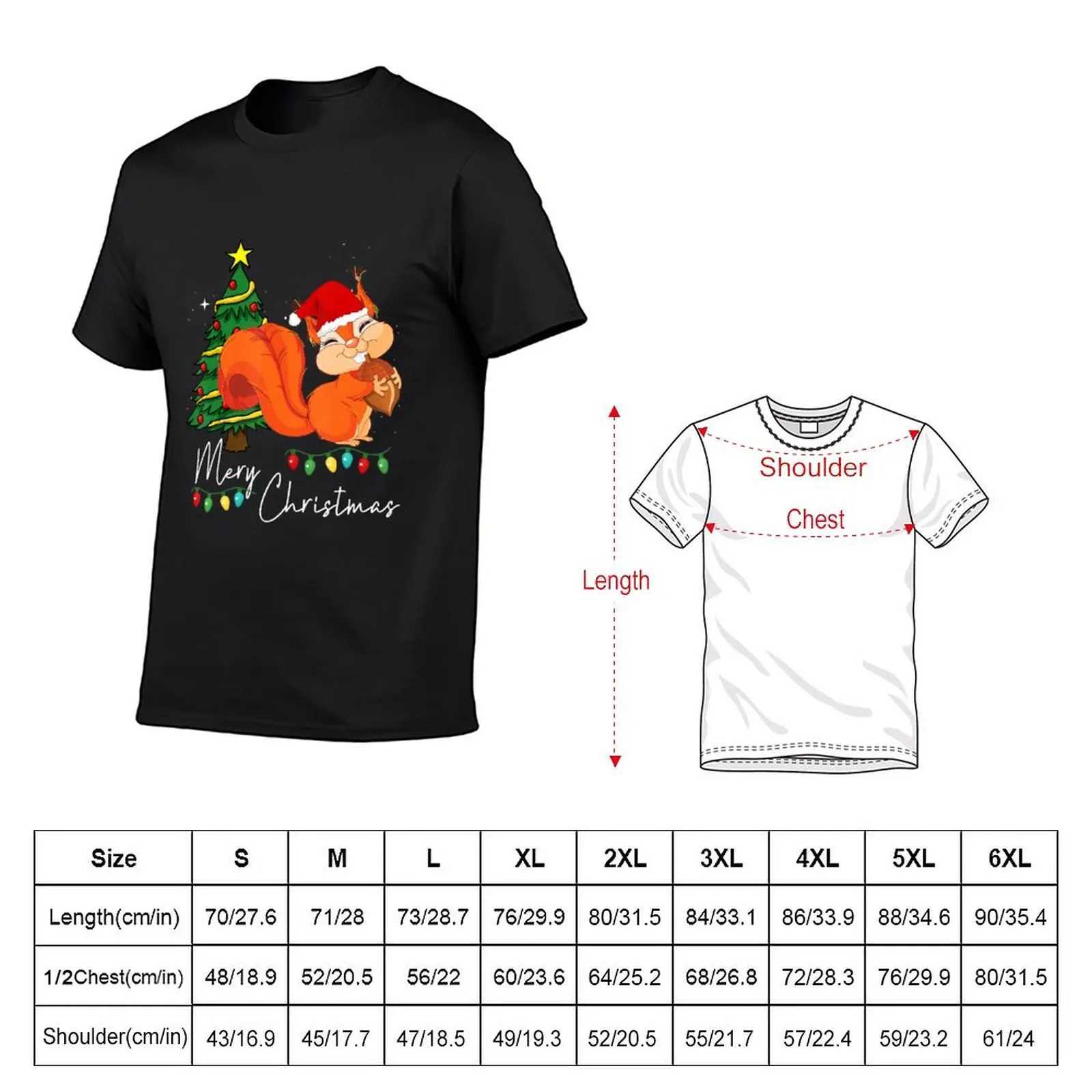 Herren-T-Shirts, lustiges Eichhörnchen-Weihnachts-T-Shirt, T-Shirt, Sommer-Top, Grafik-T-Shirt, einfarbiges T-Shirt, Herren-T-Shirt