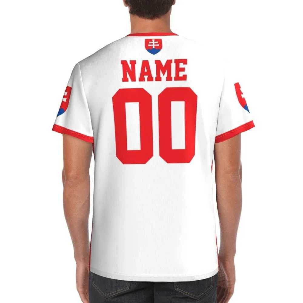 T-shirt da uomo Nome personalizzato Numero Bandiera Slovacchia Emblema slovacco T-shirt 3D uomo Donna T-shirt squadra di calcio Tifosi di calcio T-shirt regalo