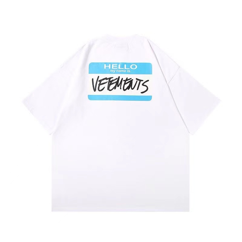 Herren-Designer-T-Shirt Herren-T-Shirts Hello My Name Is T-Shirt Signature Herren Damen Vetements T-Shirt Designer-Shirt