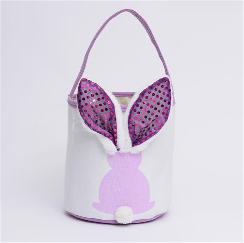 Party Favor Easter Egg Handheld Basket Kids Rabbit Handbag Easter Day Eggs Hucket Bunny Ears Candy Gift Tote Bag DF346