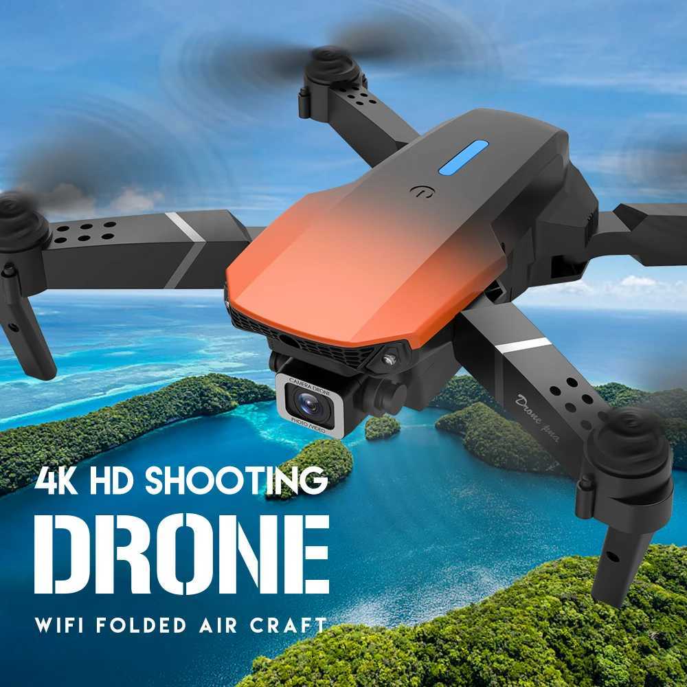 DRONES 2023 NEW ORANGE E525 E88 PRO MINI DRONE 4K Professional HD 1080p Camera Height Hold RC Foldable Quadcopter Dron Gifts Toys Boys YQ240129