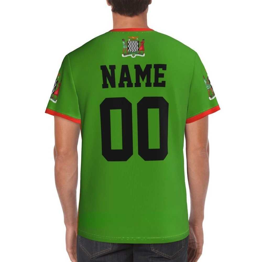 T-shirt da uomo Nome personalizzato Numero Zambia Bandiera del paese T-shirt 3D Abbigliamento T-shirt Uomo Donna T-shirt Top tifosi di calcio Regalo Taglia USA