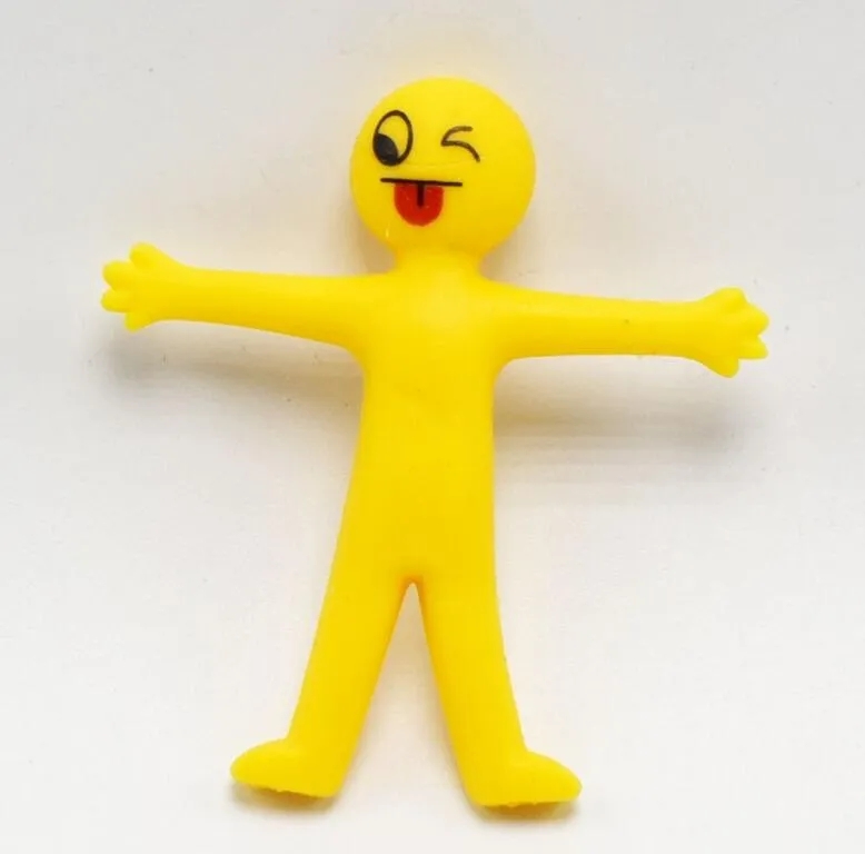 Le jouet de décompression d'expression de smiley de poupée d'homme jaune en caoutchouc souple peut être étiré en deux jouets de ventilation créatifs cadeaux pour enfants fournitures de fête