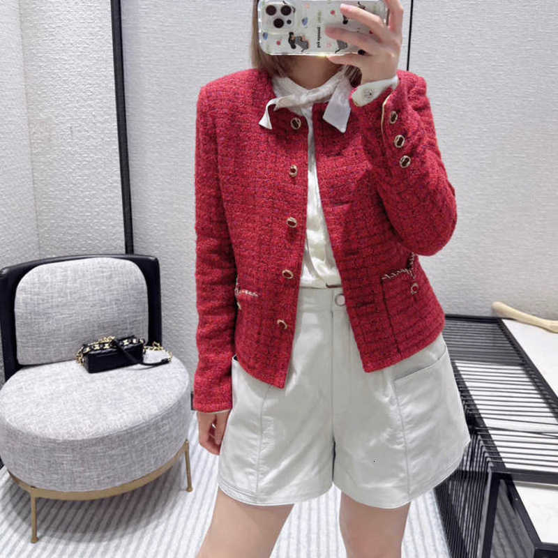 Women's Jackets designer A small fragrant jacket with a sense of atmosphere, elegant temperament, and contrasting color woven soft denim cardigan top