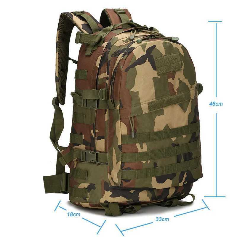 Wandertaschen Taktischer Outdoor-Rucksack / Tasche / Rucksack / Rucksack / Angriffskampf-Tarnung Molle Verbesserter taktischer 3D-40L-Rucksack YQ240129