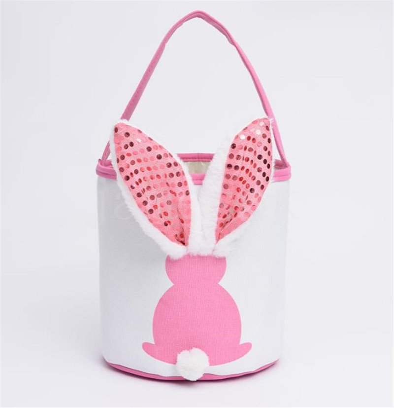 Party Favor Easter Egg Handheld Basket Kids Rabbit Handbag Easter Day Eggs Hucket Bunny Ears Candy Gift Tote Bag DF346