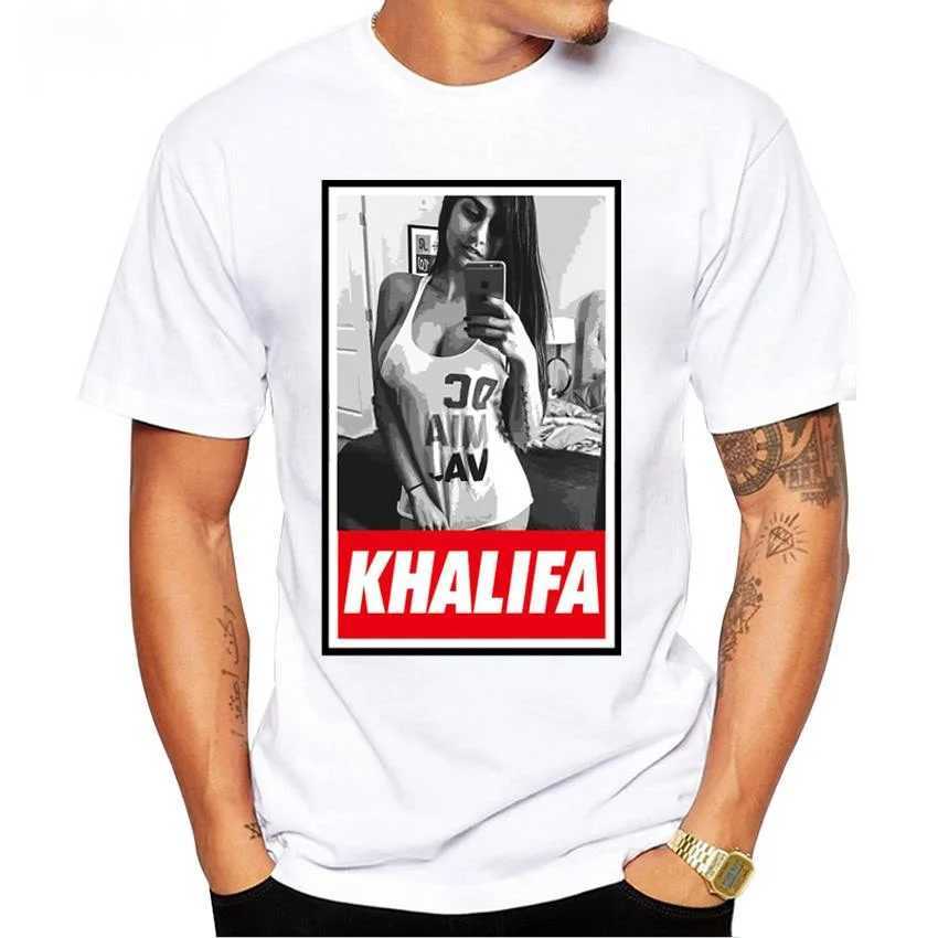 メンズTシャツmia khalifa suckコーンユーモアプリントTシャツ夏ファッションメンズショートスリーブ面白いカジュアルホワイトトップヴィンテージヒップホップスタイルボーイティー