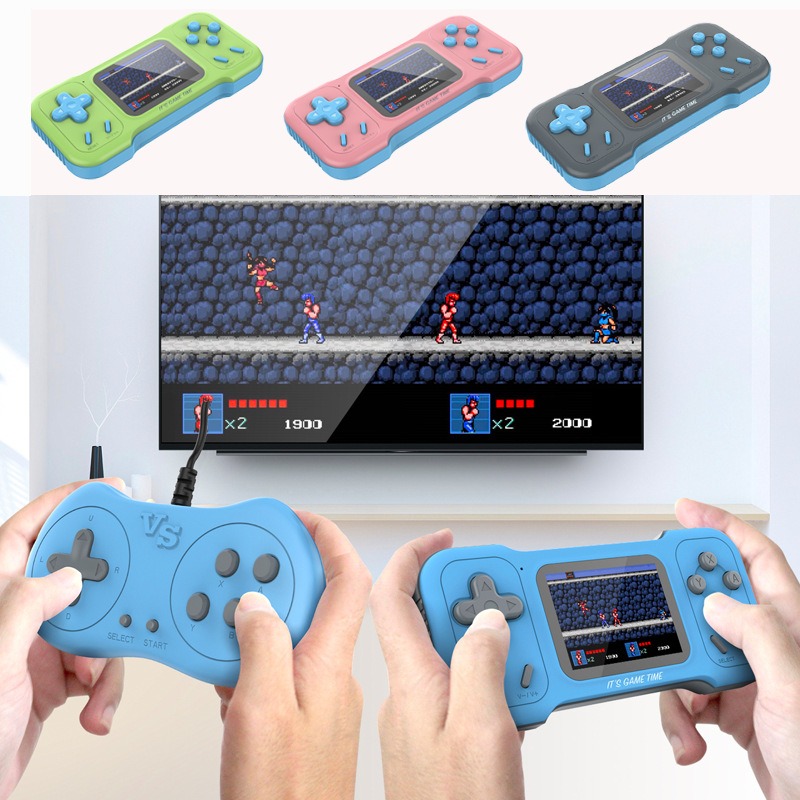 A15 mini consoles de videogame portáteis construídos em 500 jogos Retro Game Player Gaming Console Two Papéis Gamepad Birthday Birthday Gift for Kids and Adults DropShipping