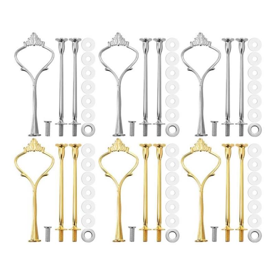 Outils de pâtisserie 6 pièces pour support à gâteaux à 3 niveaux, raccords de matériel, artisanat en résine, bricolage, fabrication de cupcakes, décoration de service 251C