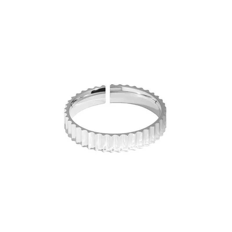 Pierścienie zespołu qmcoco koreańskie ins srebrny kolor geometrii dla kobiet proste regulacje otwierające palec biżuterię 2021 NOWA Trenda 240125