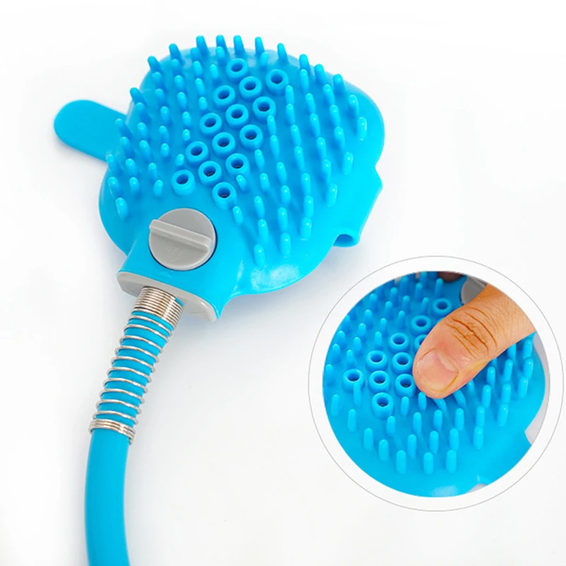 Heads Universal Pet Massager Bath Brush For Dogs Cats Silicone Puppy Big Dog Shower Head Sprayer Mascotas Grooming Handskar Tillbehör