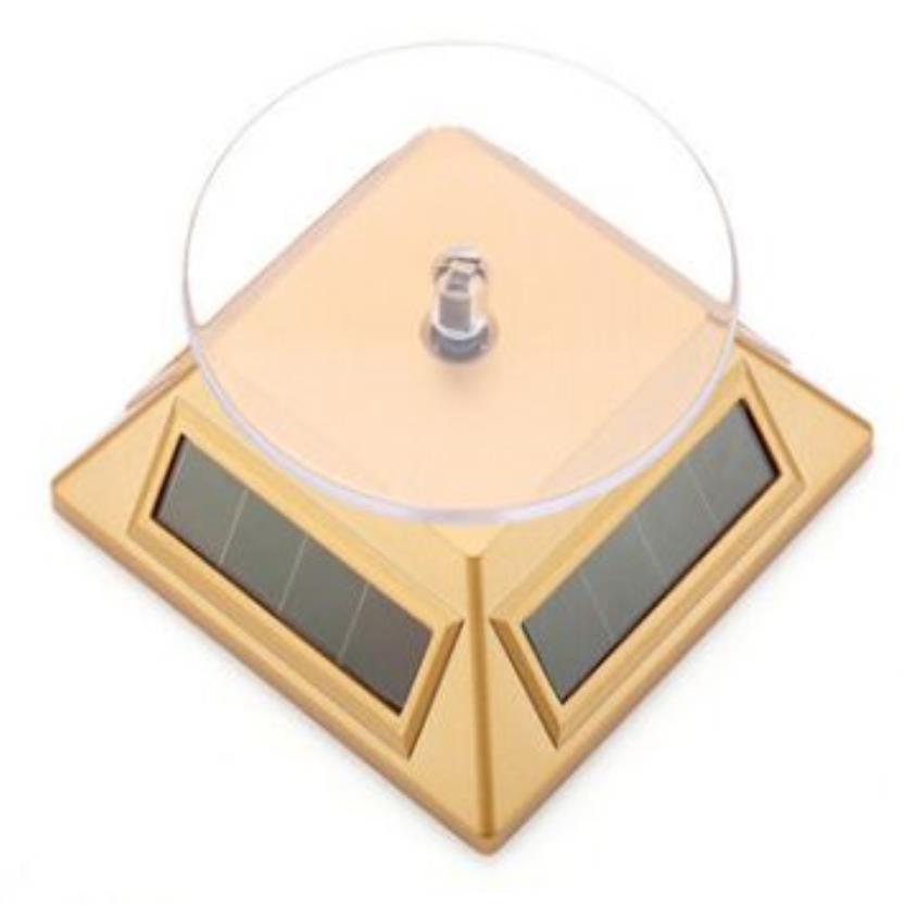 معرض المجوهرات Dispale Platform Stand Solar Auto Downating Display Display Rotary Turn Plate for Mobile MP4 Watch Jewelry V3053