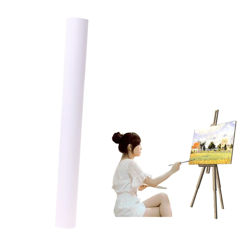 Supplies 10m Quality Drawing Paper Roll White Children Art Sketch Paint Painting Board K92F