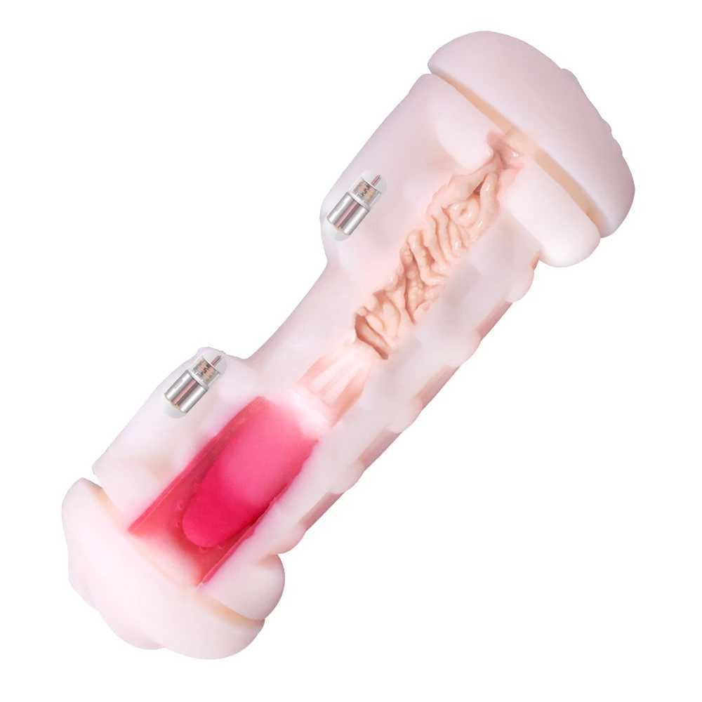 Masturbators Masturbatie Cup Speeltjes voor Volwassen Echte Vagina voor Mannen Kunstkut Vibrator Spraakinteractie Deep Throat Kut Mond