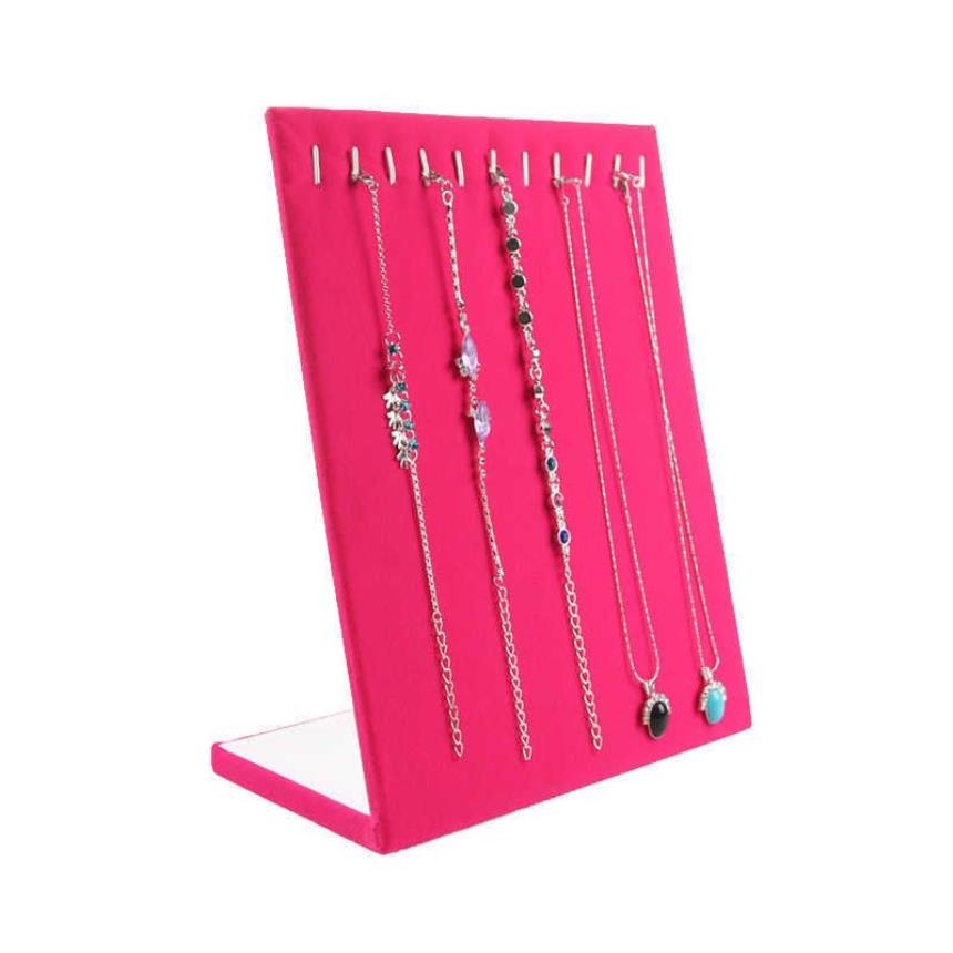 Mordoa Weitere Stilartikel Grau Schwarz Rose Rot Leinen Samt Material Halskette Display Platte L Anhänger Rack Schmuck Display Ständer MX200274B