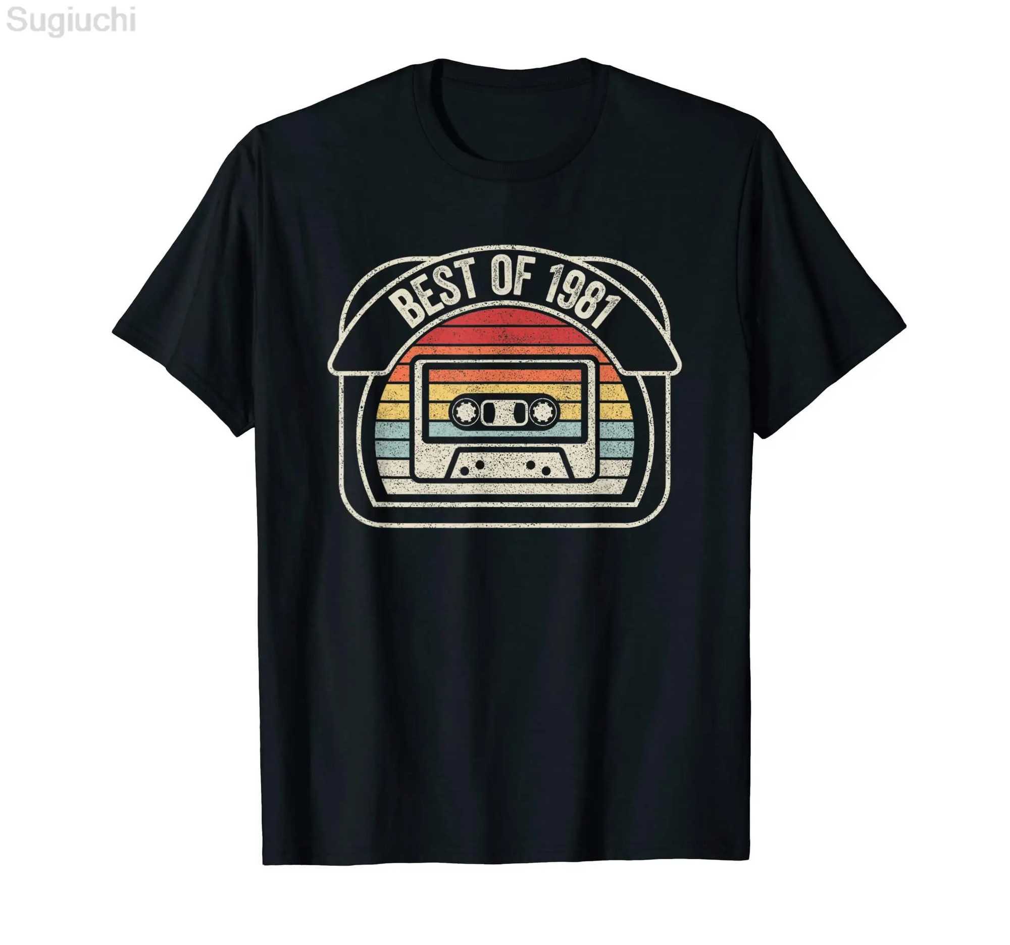 メンズTシャツヴィンテージ1981オリジナルパーツ面白い80年代レトロバースデーギフトTシャツ100％コットンTシャツ男性女性ユニセックスTシャツトップスティー