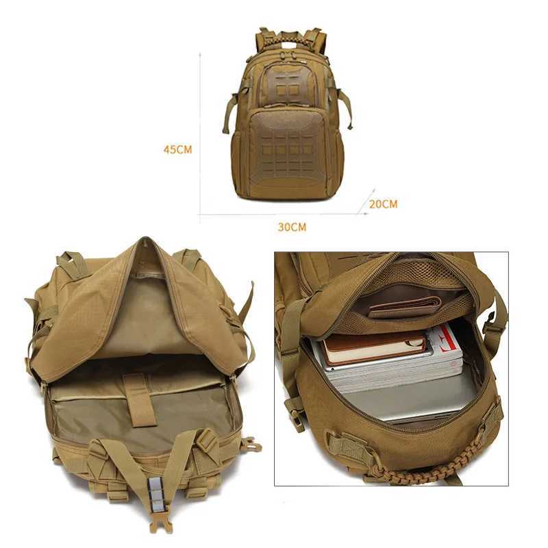 Sacos de caminhada ao ar livre pacote tático/bolsa/mochila/mochila/assalto combate camuflagem tático molle mochila yq240128