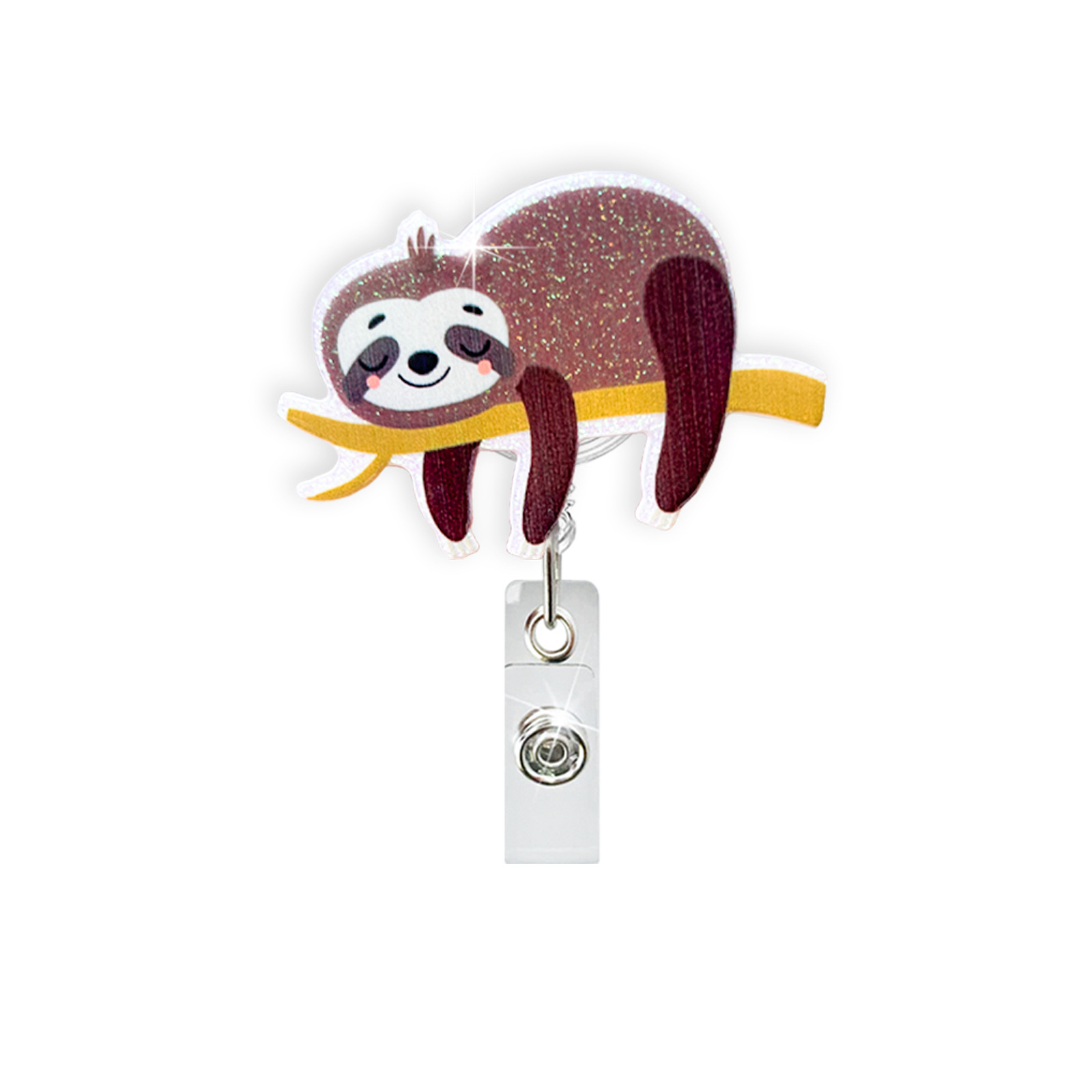 Sloth Badge Keychain Desk Accessories Retractable Pull Cartoon ID Badges Holder With Clip Office Supplies