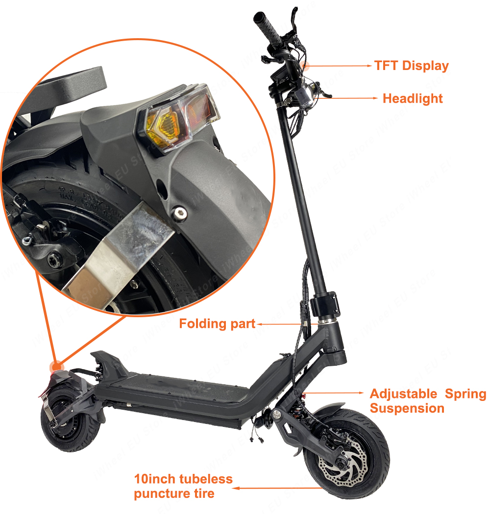 AB Stok Viper 10 inç K MAX 60V 30AH Çift Motor 2*1000W 70km/H 10inch Elektrikli Scooter Katlanabilir Hidrolik Ayarlanabilir Süspansiyon