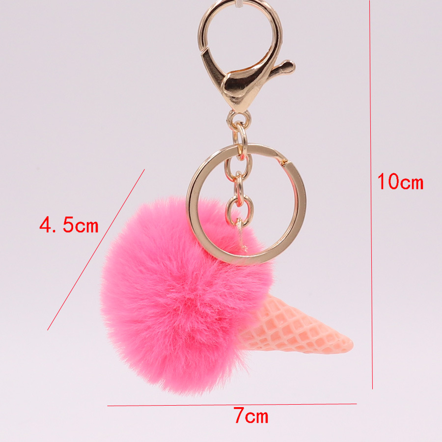 Porte-clés de crème glacée colorée porte-clés en peluche pendentif boule porte-clés bébé porte-clés pendentif décoration df347