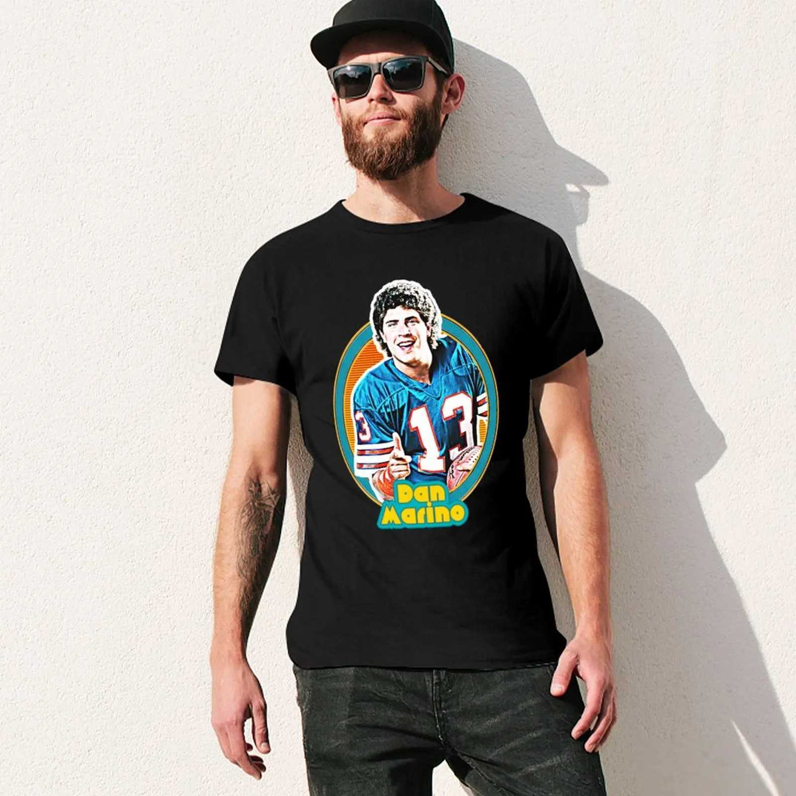 Męskie koszulki Dan Marino retro 80s futbolowa koszulka z krótkim rękawem koszulka kawaii ubrania letnie ubrania letnie top męskie koszulki