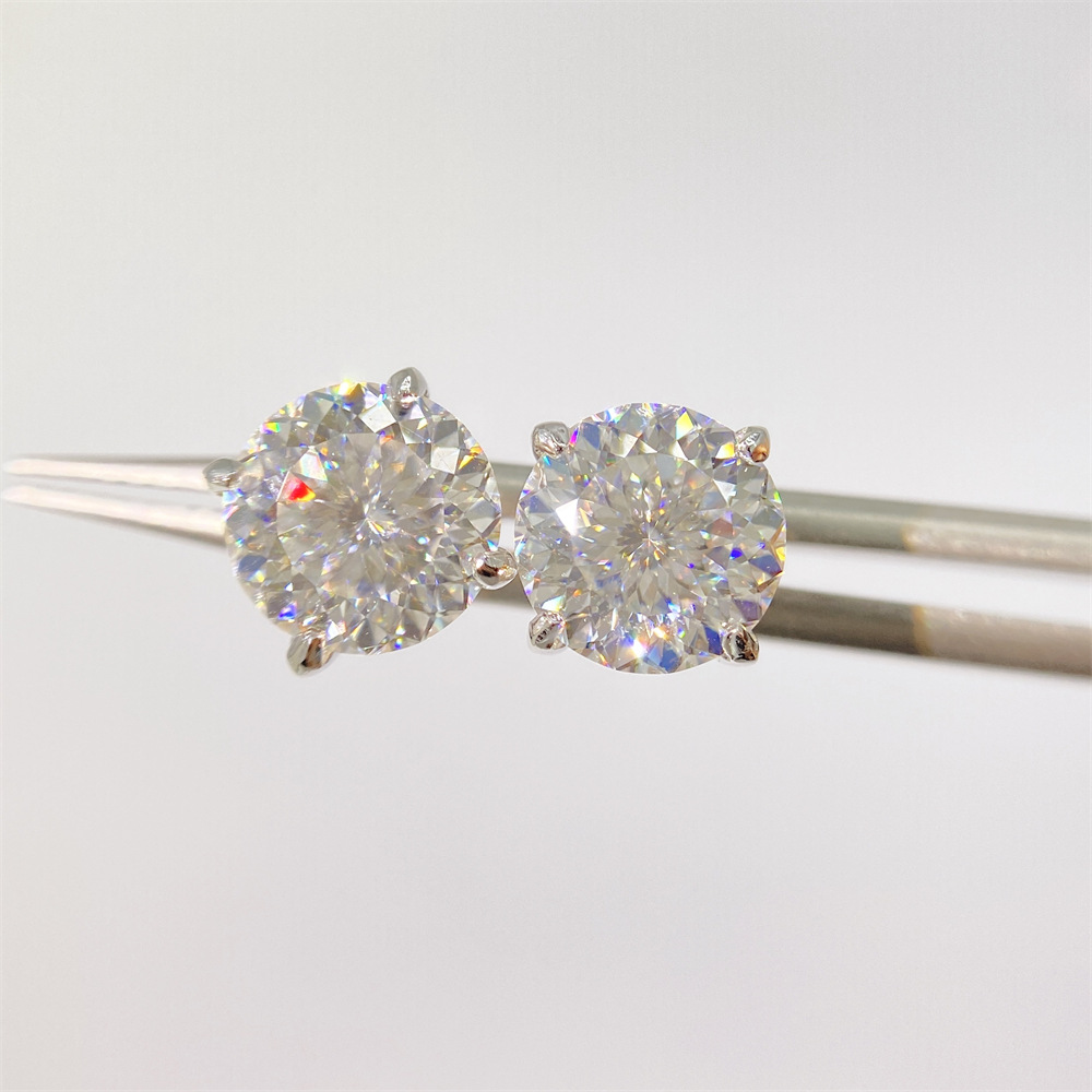 여성 패스 다이아몬드 테스터 VVS Moissanite Earrings 925 스터드 이어링 디자이너 925 스털링 실버 원형 새 둥지 절단 남성 귀여운 힙합 고급 보석 선물