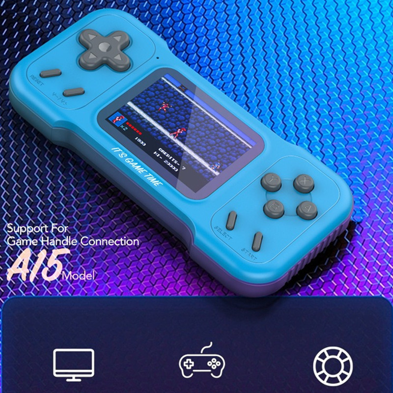 A15 mini consoles de videogame portáteis construídos em 500 jogos Retro Game Player Gaming Console Two Papéis Gamepad Birthday Birthday Gift for Kids and Adults DropShipping