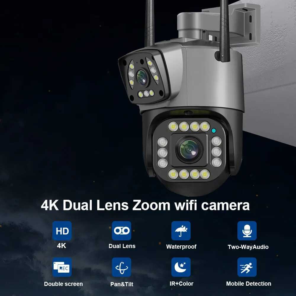 Drony Linook V380 PRO 4K 8MP PZT CCTV IP Security Camera bezprzewodowa Wi -Fi Monitorowanie na zewnątrz kamery AI Mobilne śledzenie YQ240129