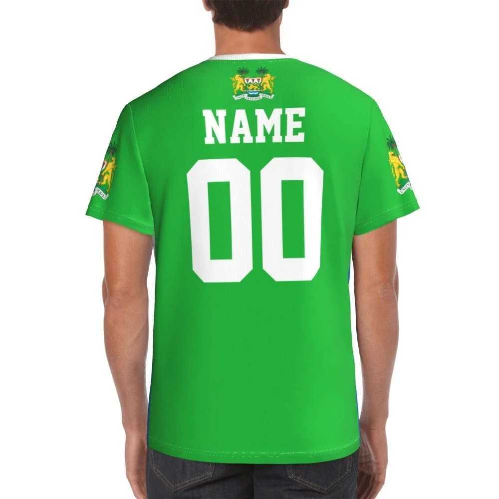 Heren T-shirts Aangepaste naam nummer Sierra Leone vlag embleem 3D T-shirts voor mannen vrouwen Tees jersey team kleding voetbal voetbalfans cadeau T-shirt