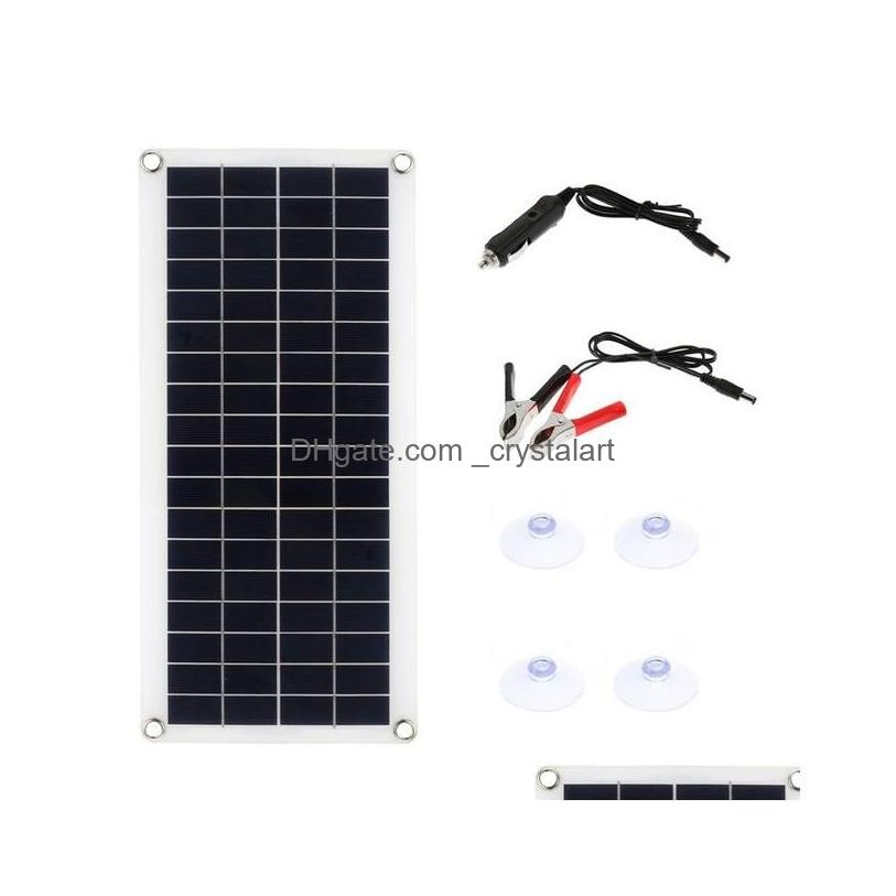 Kit de panneaux solaires étanches pour voiture, accessoires pour véhicules, 30W 100W 300W, carte de chargement Usb 12V avec contrôleur pour Dhpov